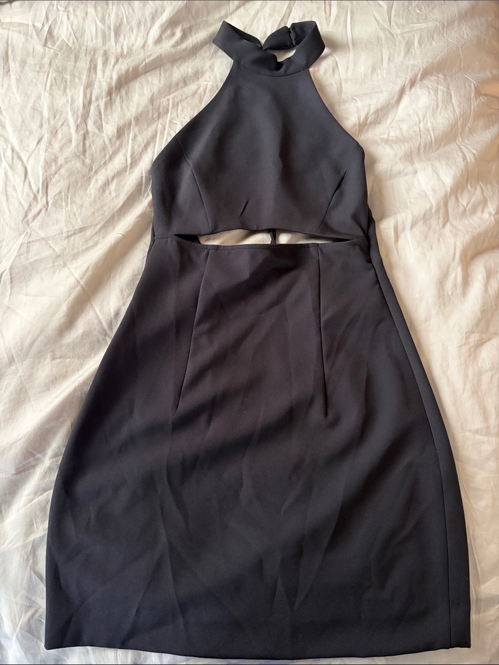 NWT Black Halter Cutout Mini Dress